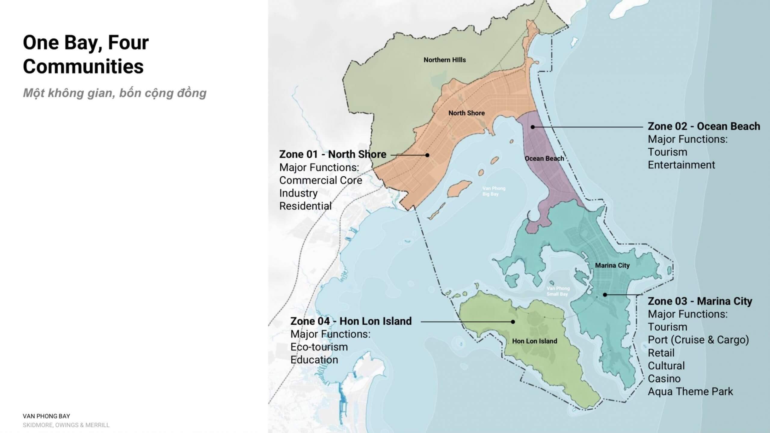 Sun Vân Phong được chia thành nhiều phân khu.